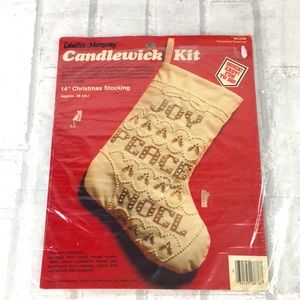 Vintage Candlewick Kit Christmas Stocking "Joy Peace Noel" J1